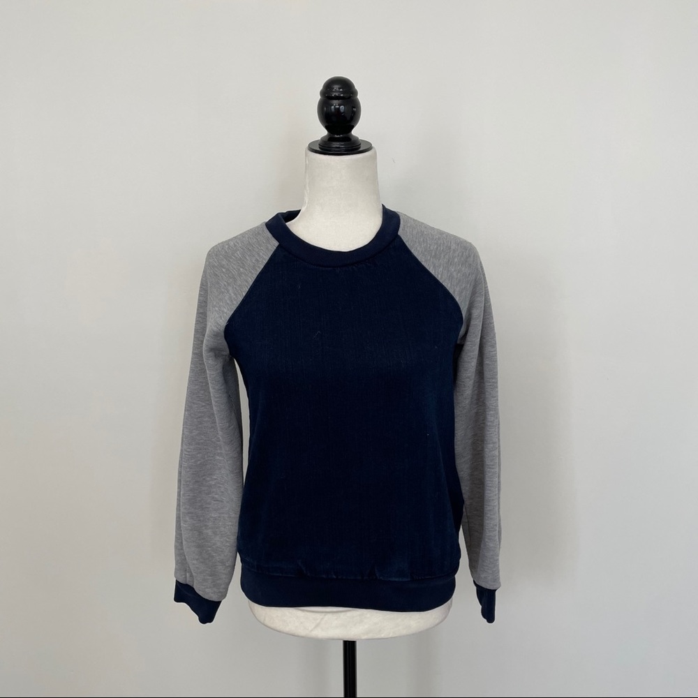 Topshop Denim & Gray Sweatshirt - Picture 5 of 7
